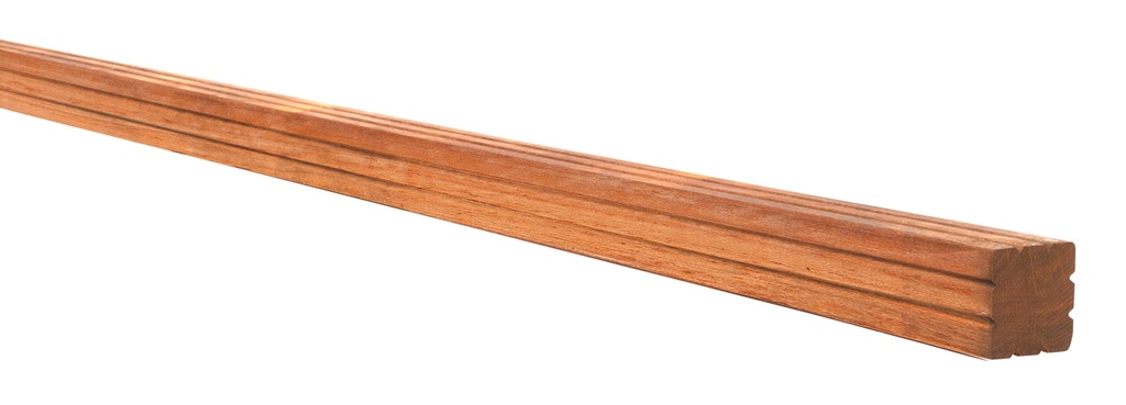 AZ Hardhouten paal geschaafd met V-groef, gepunt 6,5 x 6,5 x 300 cm.