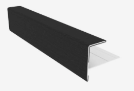 NewTechWood aluminium co-extrusie eindprofiel t.b.v. Castellation PRO, 5 x 5 x 300 cm, Ebony zwart.