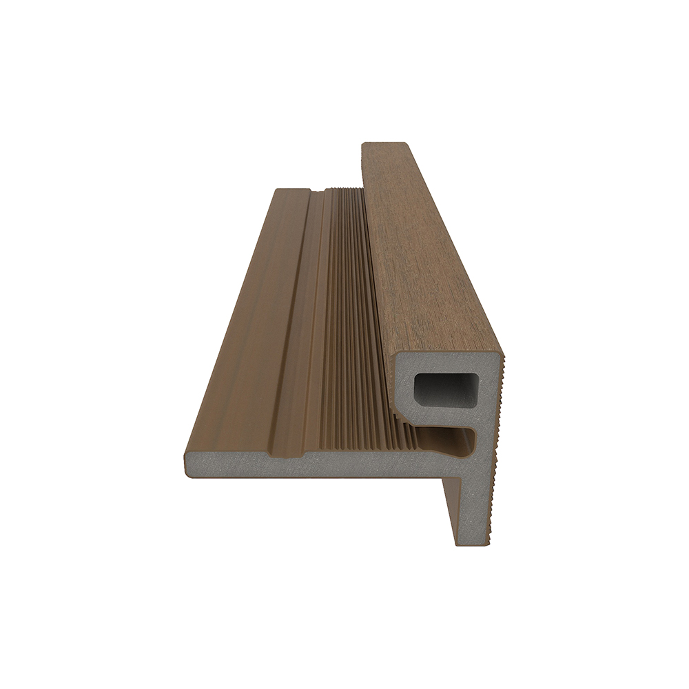 NewTechWood HKC co-extrusie eindprofiel castellation t.b.v. wand bekleding, 7 x 5 x 300 cm, Teak.