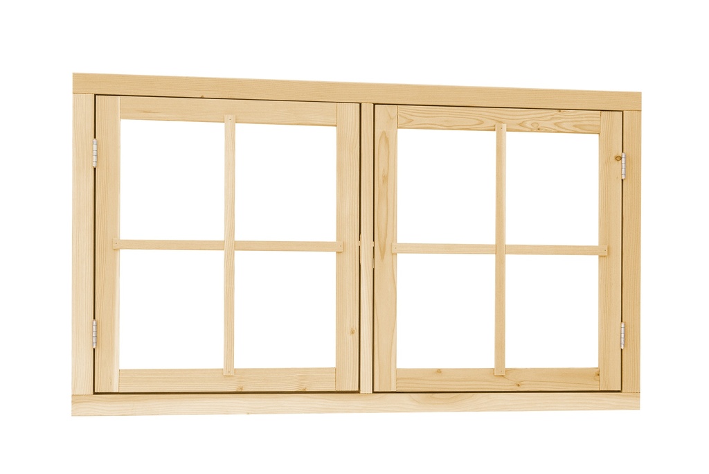 Vuren dubbel uitzetraam, 141,2 x 83,7 cm, onbehandeld.