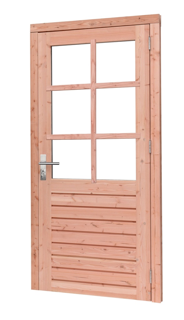 Douglas enkele 6-ruits deur Prestige met dubbelglas, rechtsdraaiend, 109 x 221 cm, onbehandeld.