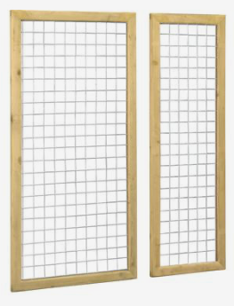 Betonijzertrellis met maas 7,5 x 7,5 cm, in raamwerk 4,4 x 6,8 cm, 60 x 180 cm.