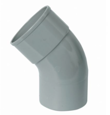 Pvc hwa bocht 45 graden, 80mm m/vs