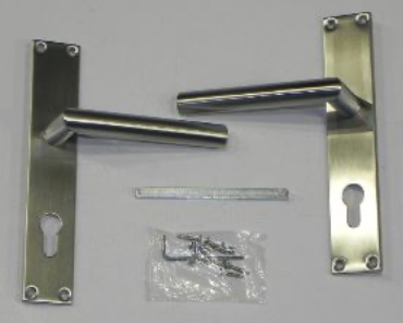 Deurschild en deurkruk RVS (voor UIT-60)