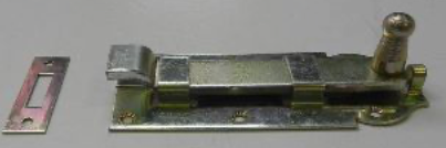 Rolschuif met bocht, groot, plaat: 160x65x2mm, geel verzinkt