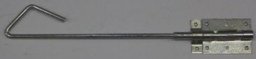 Staartgrendel, lengte: 500mm, overloop: 65mm, plaat: 100x70x2,5mm, galvanisch verzinkt