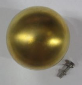 Messing bol, diameter: 80mm, met verbindingsschroef