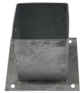 Metpostvoet - BA-017 - 121x121x150mm, dikte: 2,5mm, vuurverzinkt, grondplaat: 180x180mm *