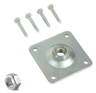 Scharnierplaat voor betonpoeren, (BET-18) afmeting: 100x100x4mm, M20