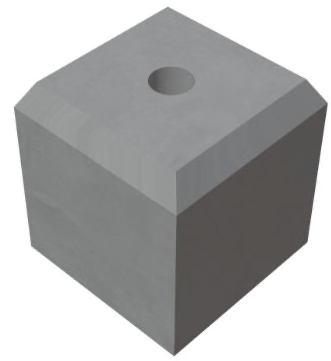 Arduinen sokkels / Blauwe hardsteen / ARD-03 / Bovenkant 200x200mm / Buitenzijde: 240x240mm / Opening: 50mm/ Hoogte: 250mm