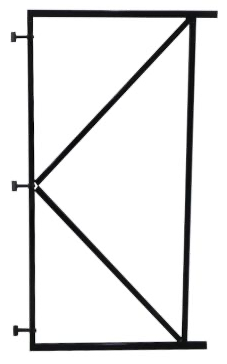 Zwart poortframe, 100 cm breed (x 180 cm hoog) + 3 duimen. Verstelbaar ijzeren frame, gegalvaniseerd