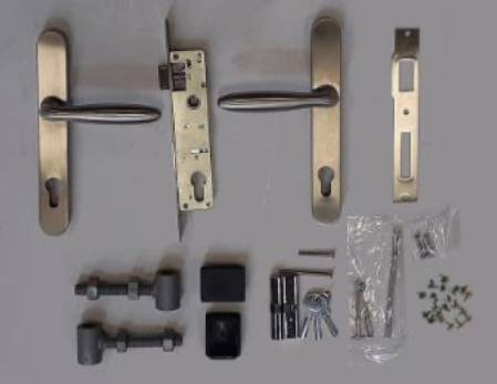 Poort met kokerprofiel VERZINKT (UIT-145) - Cilinderslot compleet RVS