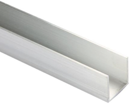 Schuifpoort: SP-09 aluminium u-profiel 116.5 cm lang (30 x 16 mm)