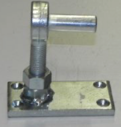 Verstelbare duim op plaat, Plaat: 50x100mm, dikte 8mm, verzinkt.