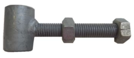Draadstang t.b.v. poortframe, verzinkt, incl. 2 moeren M14