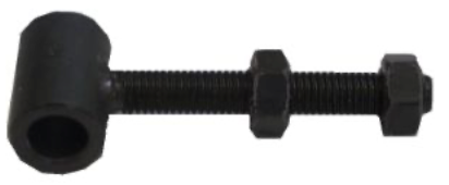 Draadstang t.b.v. poortframe, zwart gepoedercoat, incl. 2 moeren M14