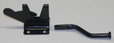 Autom. tuinheksluiting met pen, 60mm, dikte plaat: 2mm, dikte pen: 8mm, zwart gepoedercoat