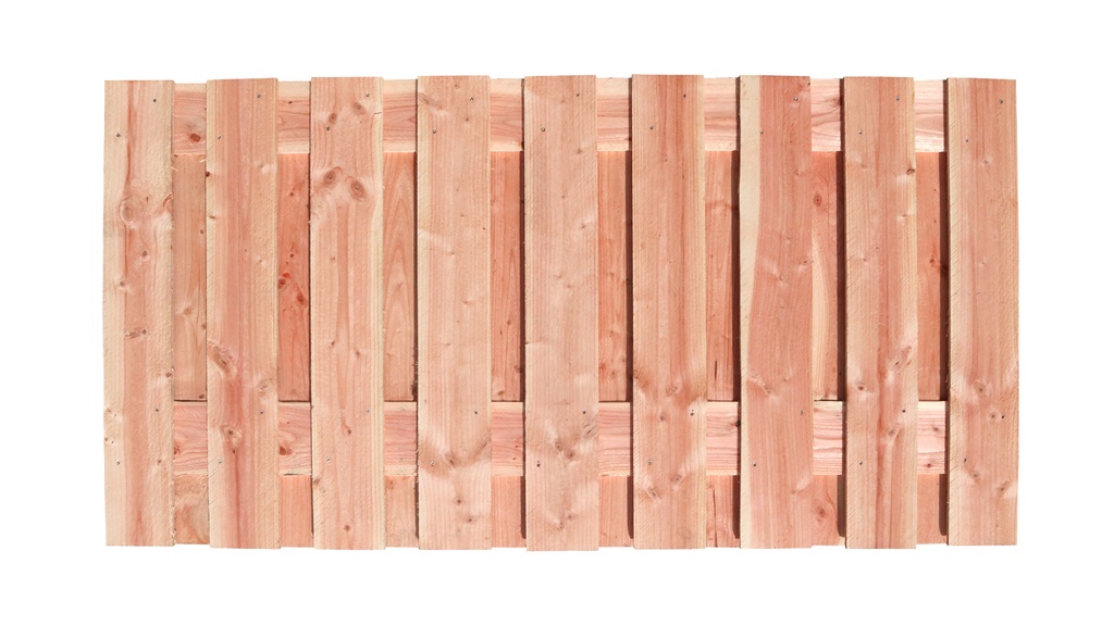 Douglas fijnbezaagd plankenscherm 19-planks 15 mm, 180 x 90 cm t.b.v. betonsysteem, onbehandeld.