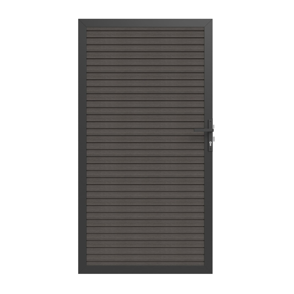 NewTechWood Co-extrusie composiet deur in aluminium frame, horizontaal triple, 100 x 195 cm, Silver Gray.