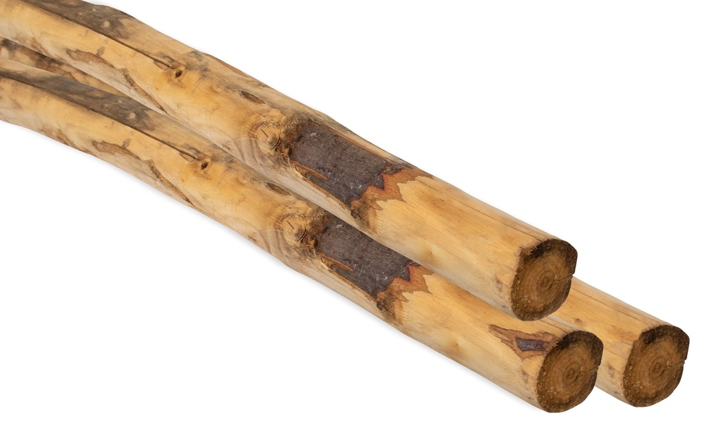 Ronde paal tamme kastanjehout geschild, Ø 8/10 x 160 cm.