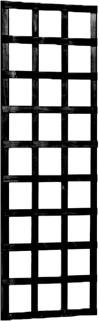 Grenen Trellis robuust 60 x 180 cm, geïmpregneerd en zwart gedompeld.