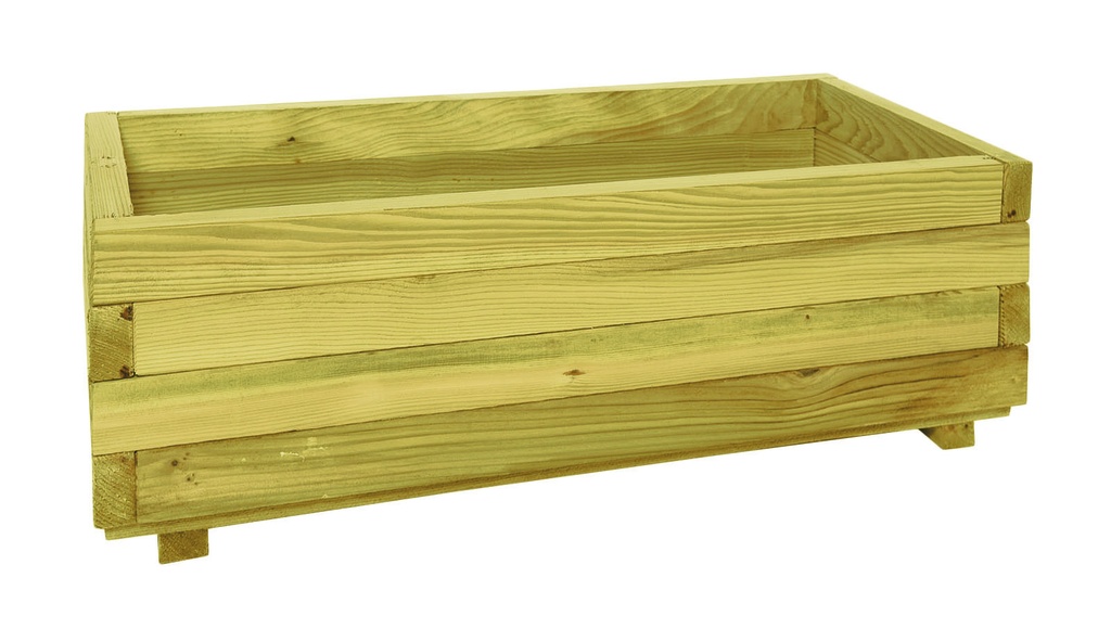 Bloembak rechthoek 32 x 92 x 42 cm (HxBxD), groen geïmpregneerd.