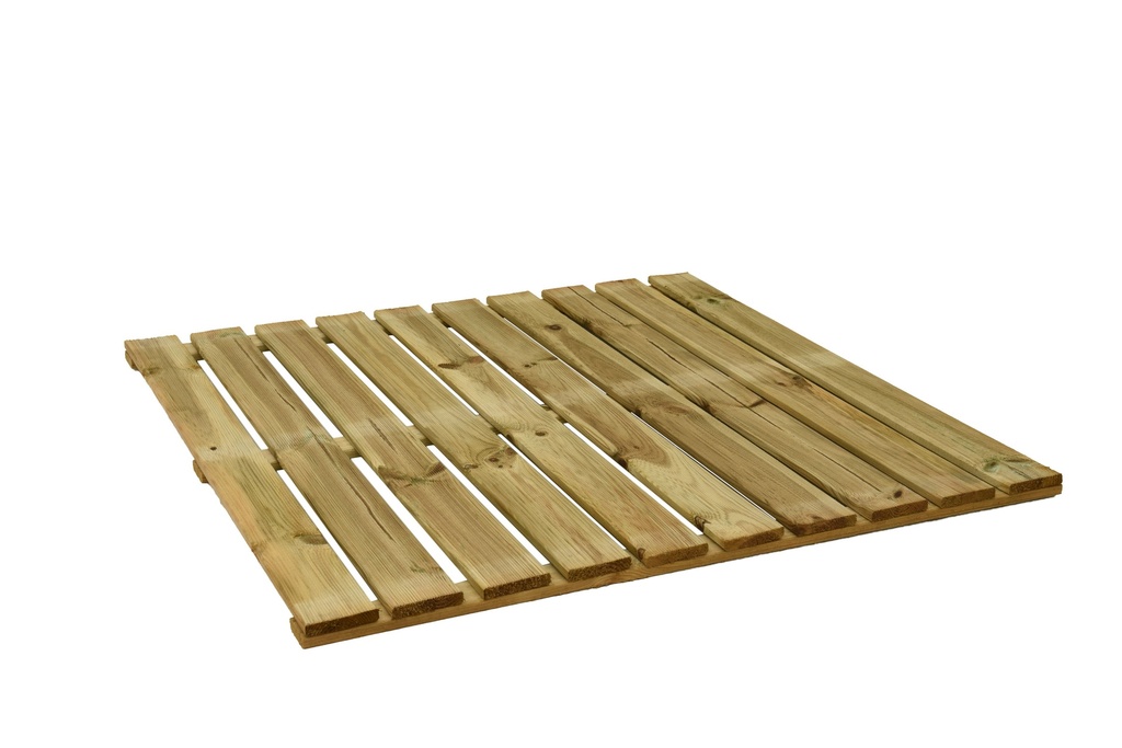 Tuintegel 100 x 100 cm, latdikte 18 mm, groen geïmpregneerd.