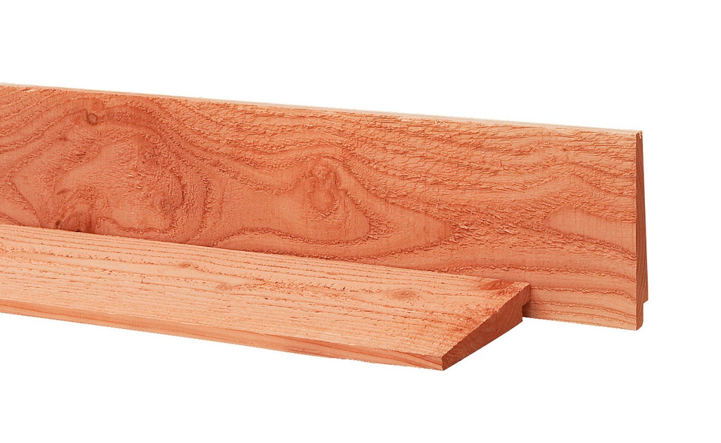 Douglas Zweeds rabat 1 zijde geschaafd, 1 zijde fijnbezaagd 1,1-2,7 x 19,5 x 400 cm, onbehandeld.