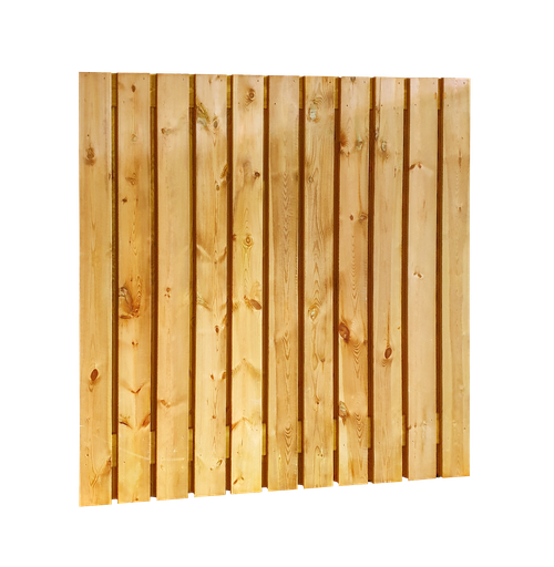 [1050329] Grenen geschaafd plankenscherm 23-planks 15 mm, 180 x 180 cm, verticaal recht, groen geïmpregneerd.