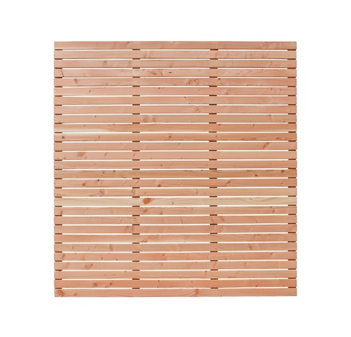 [1060803] Douglas enkelzijdig geschaafd latten scherm, recht horizontaal, 180 x 180 cm.