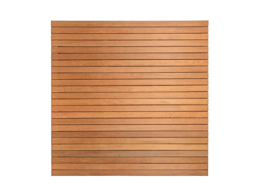 [1042620] Hardhouten enkelzijdig geschaafd latten scherm, recht horizontaal, 180 x 180 cm.