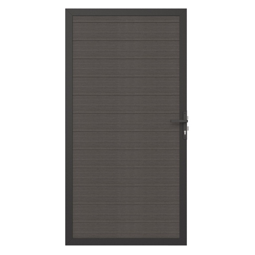 [1064263] NewTechWood Co-extrusie composiet deur in aluminium frame, horizontaal, 100 x 195 cm, Silver Gray.