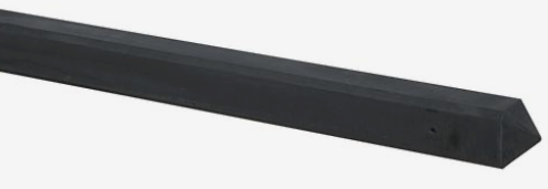 [1047461] Betonpaal glad met diamantkop 10 x 10 x 190 cm, antraciet gecoat, eindpaal t.b.v. scherm 90 cm hoog.