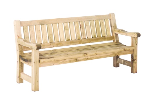 [W11025] Bank Luuk, 40 mm dik, 96 x 200 x 74 cm (HxBxD), groen geïmpregneerd.