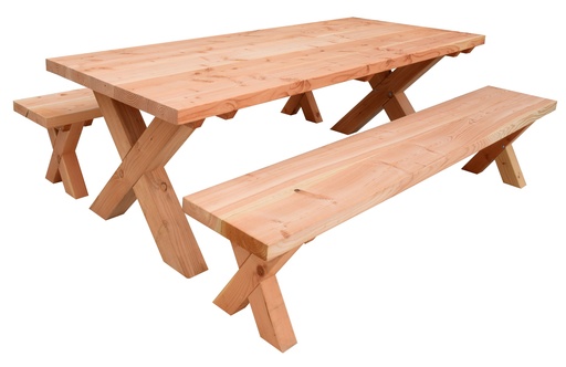 [1023869] Tuinset Xavi Excellent, 2 x bank en 1 x tafel, onbehandeld.