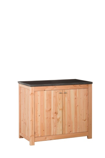 [1006139] Buitenkeuken dubbel 90 Excellent, 90 x 109 x 56 cm (HxBxD) met schap en deuren, onbehandeld.