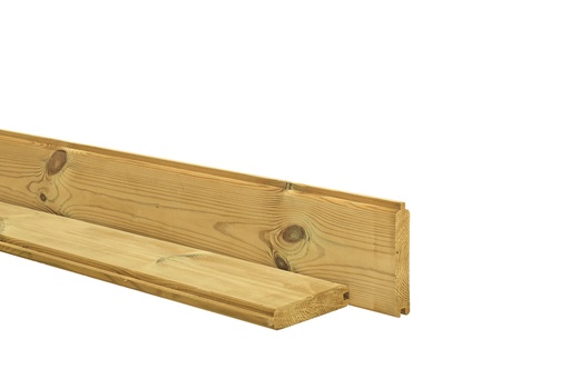 Blokhutprofiel plank 2.8 x 14.5 cm, geïmpregneerd vuren / grenen