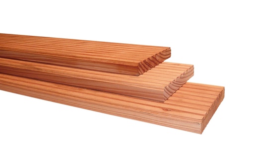 [WA00921] Douglas enkelzijdig geprofileerd dekdeel, 2,5 x 14,5 x 300 cm, onbehandeld.