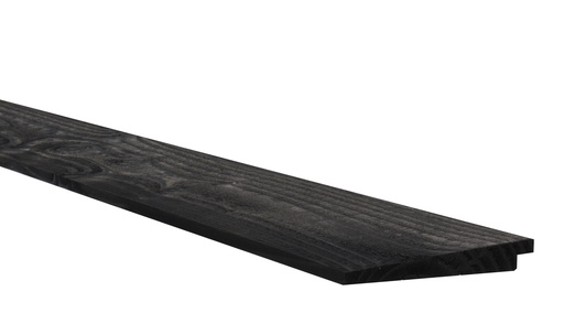 [W46059] Douglas Zweeds rabat 1 zijde geschaafd, 1 zijde fijnbezaagd 1,0-2,1 x 16,5 x 300 cm, zwart gedompeld.
