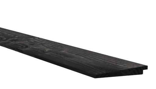 [1060148] Douglas Zweeds rabat 1 zijde geschaafd, 1 zijde fijnbezaagd 1,1-2,7 x 19,5 x 500 cm, zwart gedompeld.