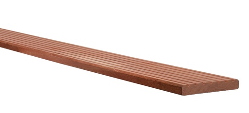 [W14960] Hardhouten enkelzijdig geprofileerd dekdeel, 2,5 x 14,5 x 245 cm.