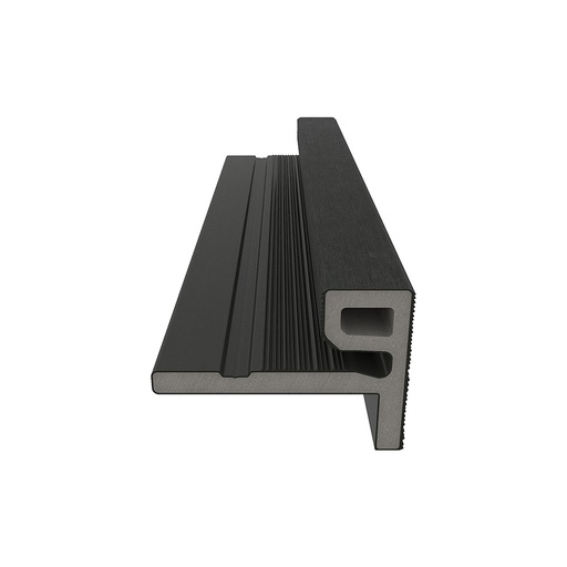 [1060366] NewTechWood HKC co-extrusie eindprofiel castellation t.b.v. wandbekleding, 7 x 5 x 300 cm, Ebony zwart.