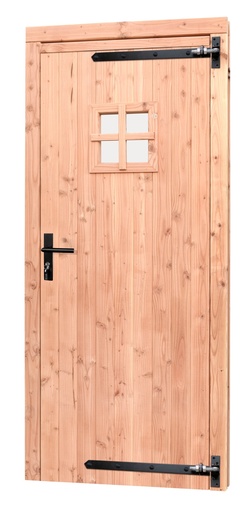 [1024088] Douglas enkele 1-ruits deur inclusief kozijn, rechtsdraaiend, 90 x 201 cm, kleurloos geïmpregneerd.