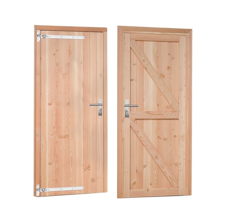 [1024091] Douglas enkele dichte deur inclusief kozijn, linksdraaiend, 90 x 201 cm, kleurloos geïmpregneerd.