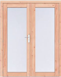 [1073288] Douglas Volglas dubbele deur Prestige, scharnieren, RVS beslag, 168x209 cm, onbehandeld 