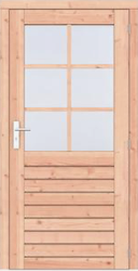 [1073278] Douglas 1-ruits enkele deur Prestige, rechtsdraaiend, scharnieren, RVS beslag, 108x209 cm, onbehandeld
