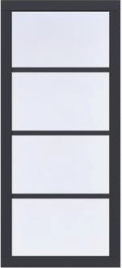 [1073438]  Vuren vast raam Prestige 100x224 cm, zwart gecoat. Roedes niet voorgemonteerd.