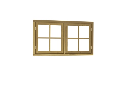 [1004398] Douglas dubbel uitzetraam, 141,2 x 83,7 cm, groen geïmpregneerd.