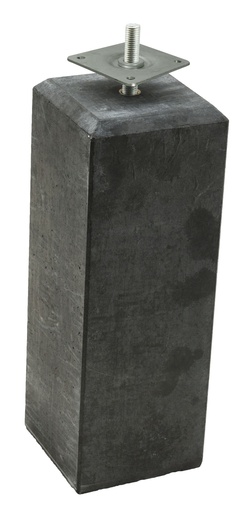 [1001204] Betonpoer L, 18 x 18 x 50 cm, recht, schroefdraad M20, antraciet.