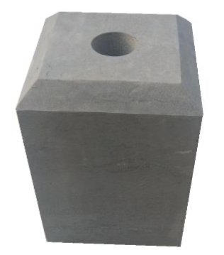 Arduinen sokkels / blauwe hardsteen / ARD-01 / Bovenkant: 175x175mm / Buitenzijde: 215x215mm / Opening: 50mm / Hoogte: 250mm